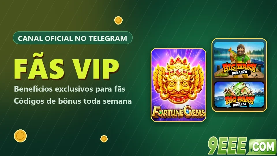 Benefícios exclusivos para fãs no canal oficial do Telegram